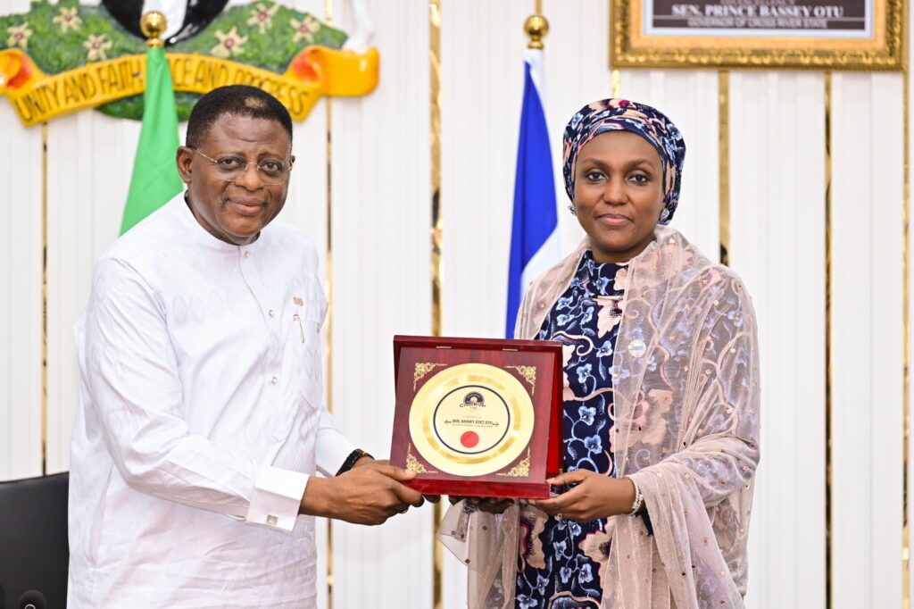 Cross River Governor, Bassey Otu and DG NEMA Mrs. Zubaida Uma