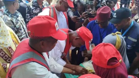 KNSG, WHO targets 3.6m children for polio vaccination in Kano Gov Yusuf and the Health Comm'r at the flagg off