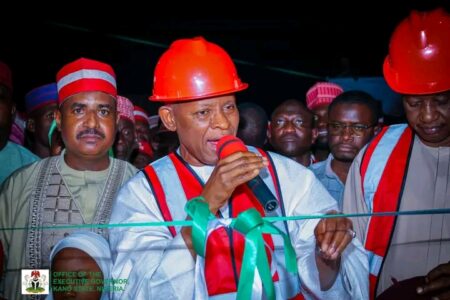 Gov. Yusuf while commissioning the road