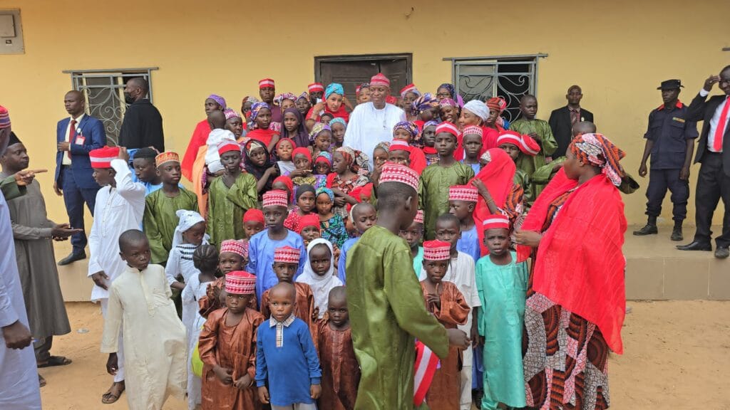 Governor, Abba Ka. Yusuf with the95 orphans