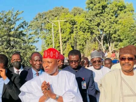 Governor Yusuf at the funeral prayer