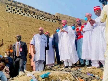 Governor Yusuf during a visit to the affected area