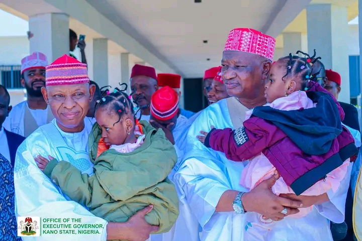 Tears of joy as Governor Yusuf welcomes separated Kano conjoined twins Governor Yusuf, his deputy with the twins