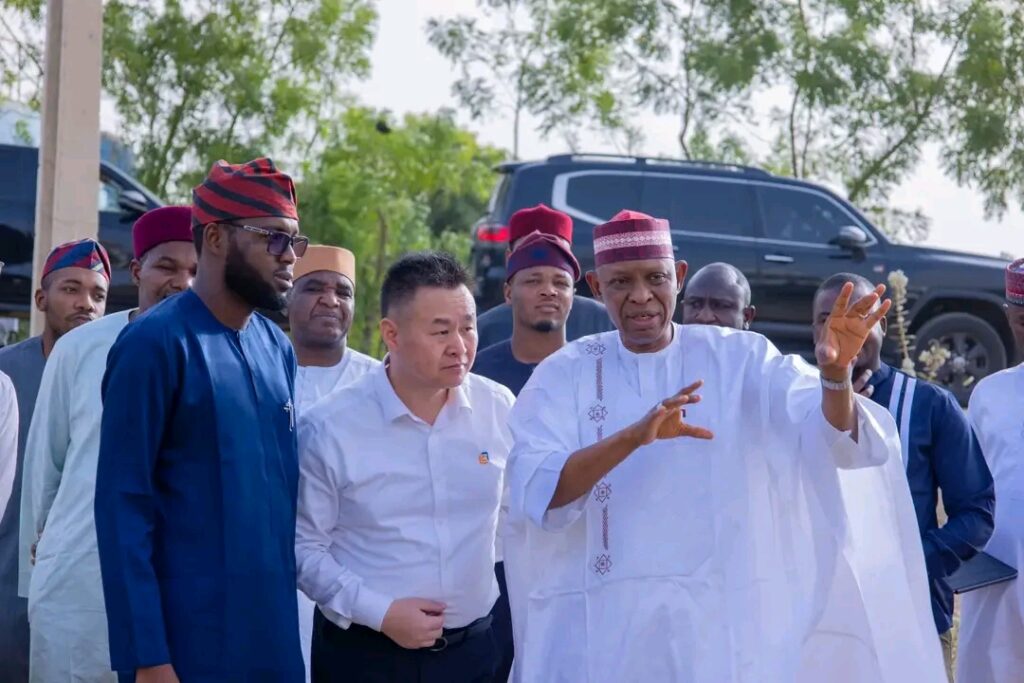 Governor Yusuf inspecting Tamburawa Treatment Plant