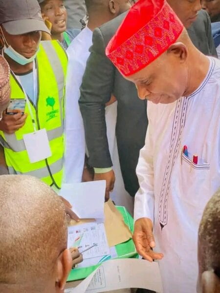 Governor Yusuf while casting his vote