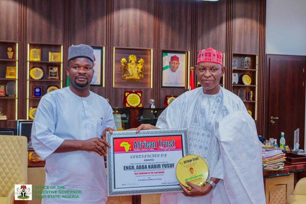 Governor Yusuf while receiving the award