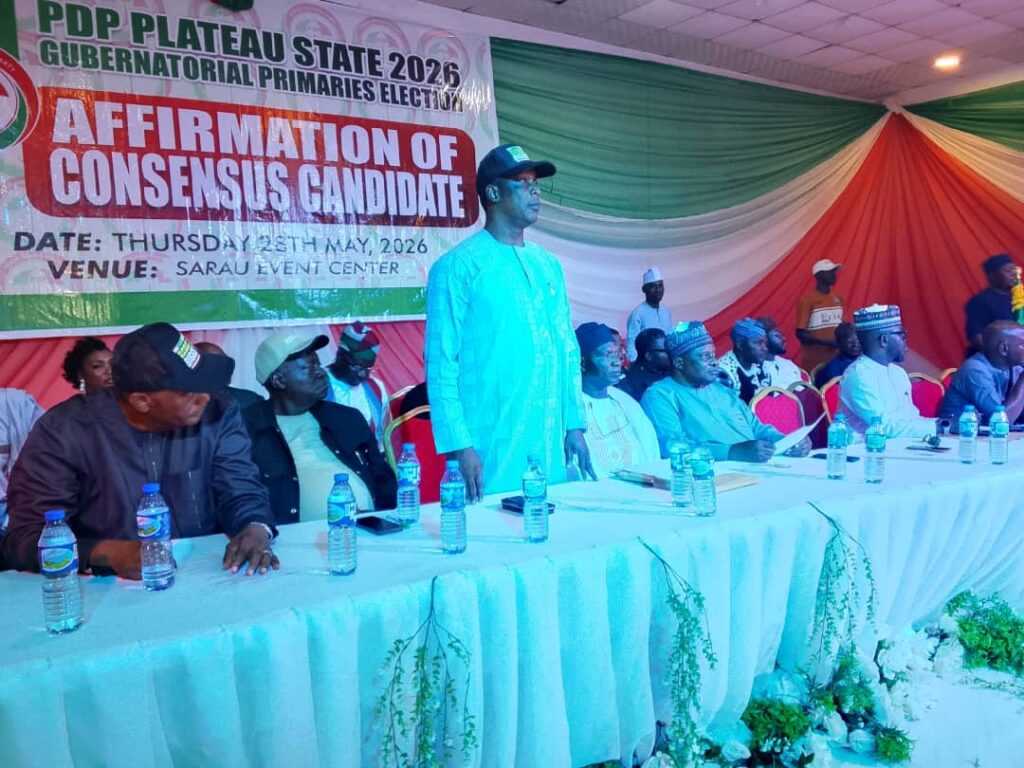 PDP adopts Sunday Biggs as Plateau governorship candidate for 2027 Hon. Sunday Garba Biggs