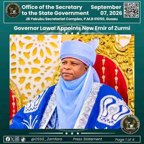 Governor Lawal appoints new Emir of Zurmi IMG 20260908 WA0016