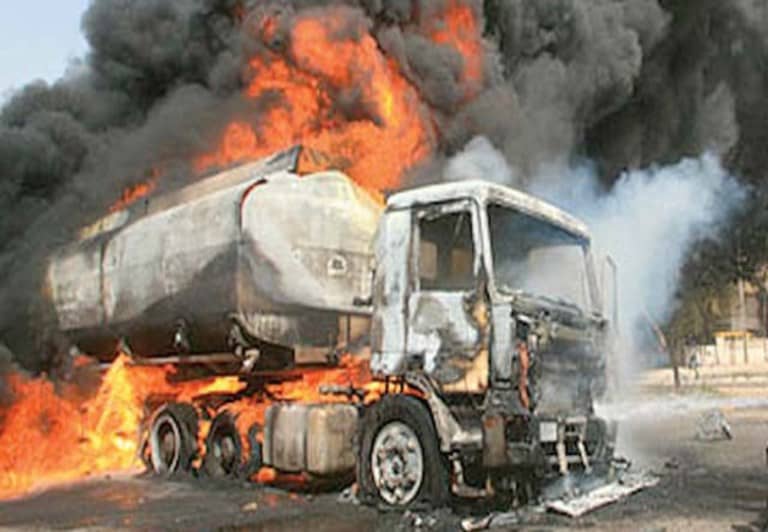 Tanker explodes opposite Odukpani Secretariat, no death reported ~ Police IMG 20261004 WA0004
