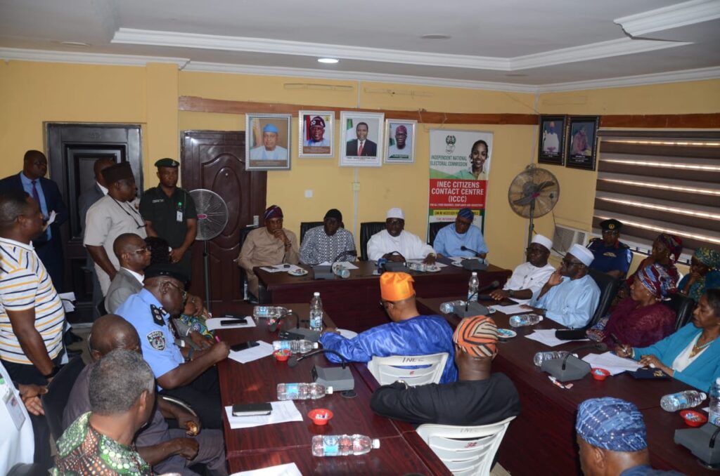 INEC Chairman Stakeholder meaning with the Transport Union ahead of June 20th Governorships Election