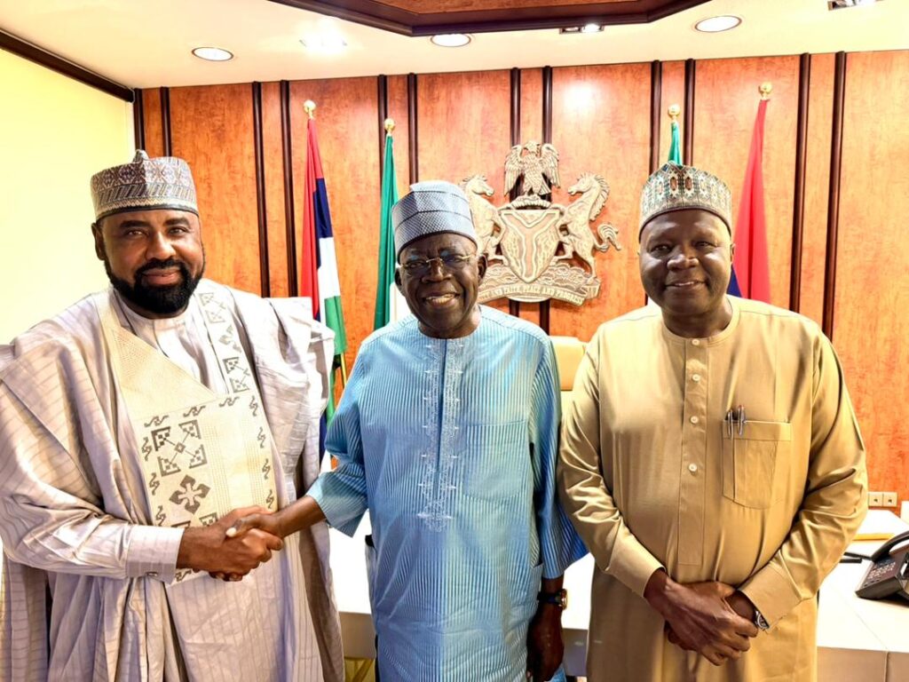 Inuwa Presents APC Gombe Governorship Candidate Gwamna to Tinubu