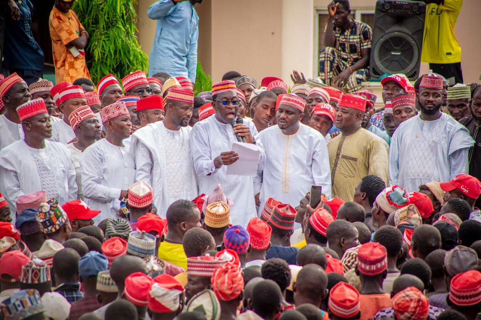 Jibrin Kofa while addressing supporters