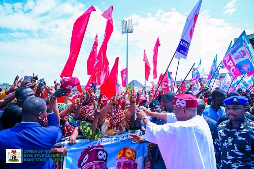 Thousands converge on Kano as TSG inaugurates state exco, welcomes 136,000 defectors to APC Kano state governor