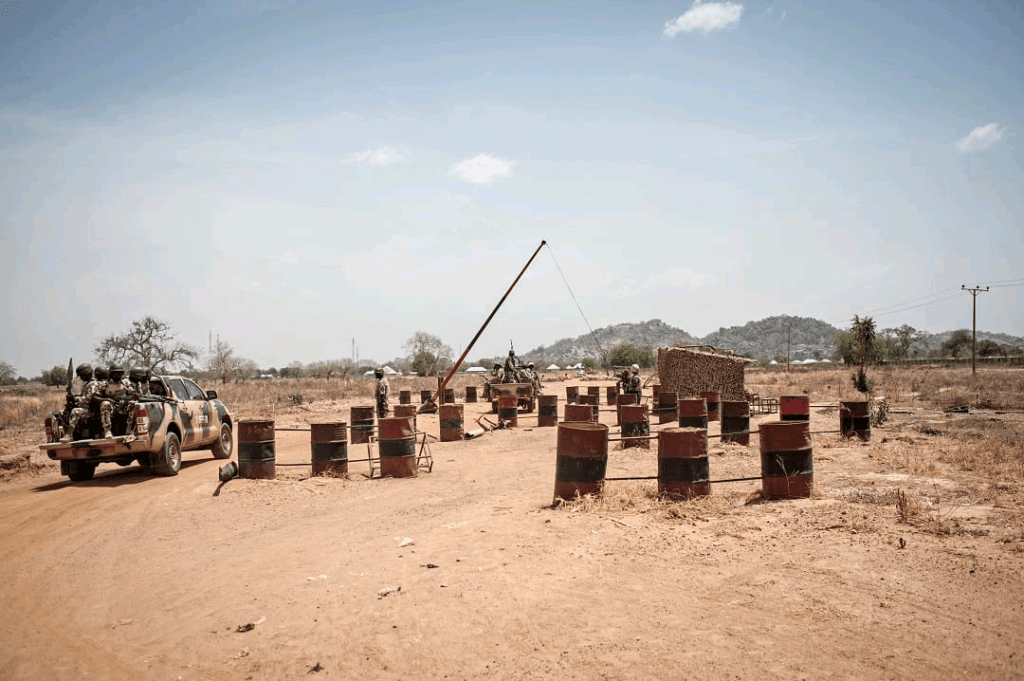 Military checkpoint in Africa