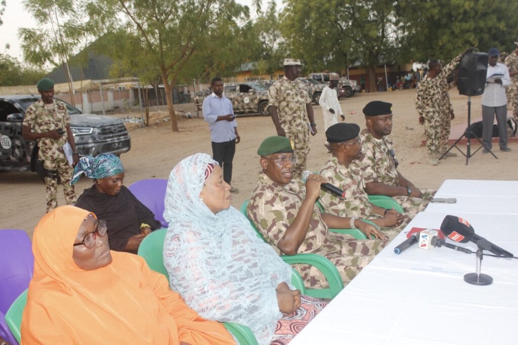 Military officers while briefing journalists