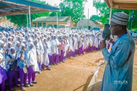 Mohammed Tukur Alkali while addressing students