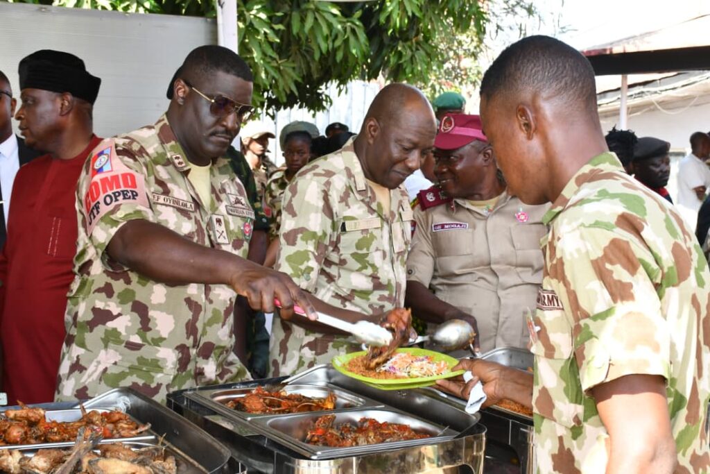 CDS hosts Christmas luncheon for frontline troops in Plateau Nigerian troops
