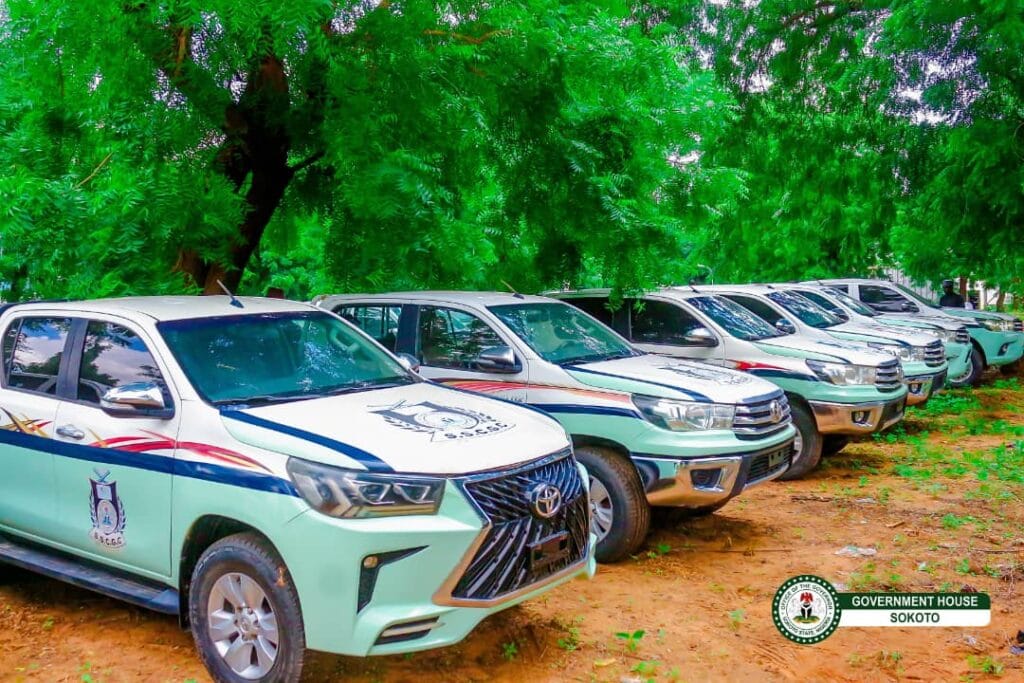 Some of the Hiluxs handed over to the Corps