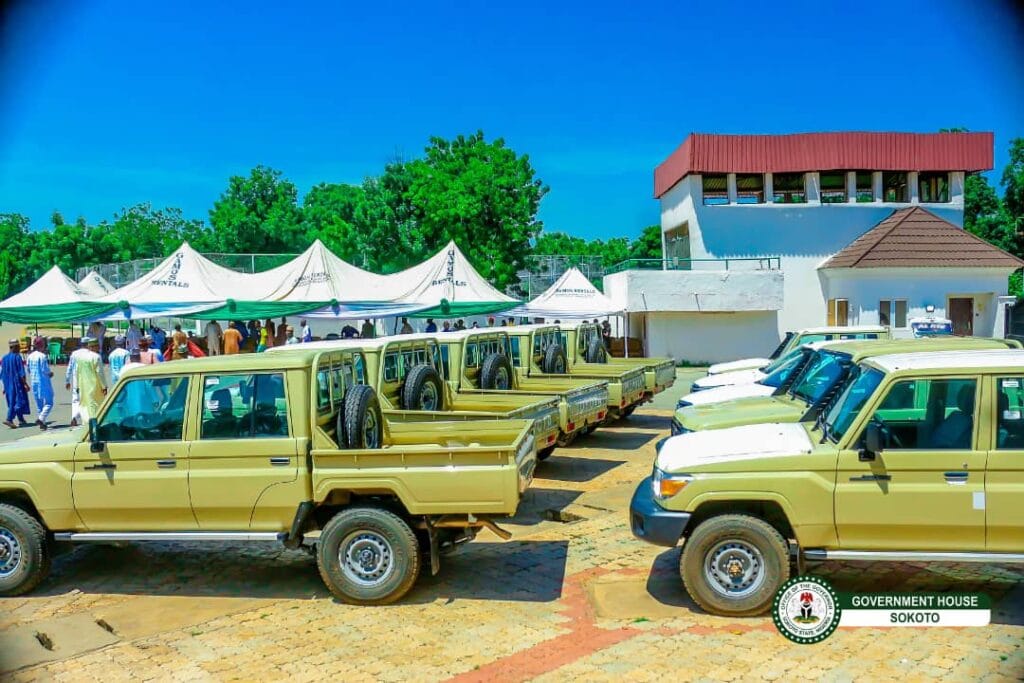 Some of the vehicles distributed to the military