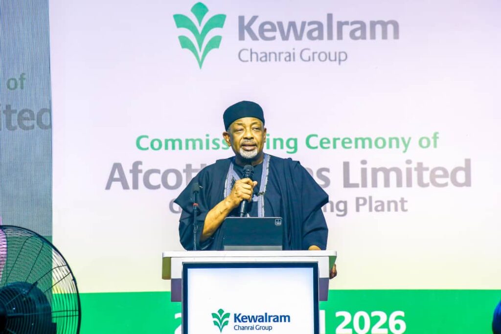 The Representative of the Vice President and Minister of Agriculture and Food Security, Sen Abubakar Kyari during the commissioning of AFCOT Seaame and Grains Facility in Kano State
