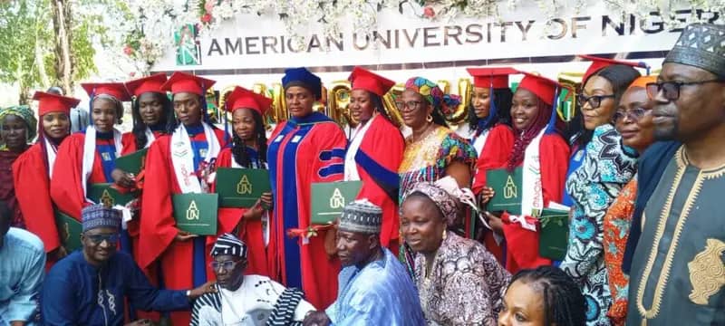 12 Chibok girls graduates from AUN varsity Yola The girls in a group photograph