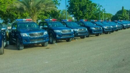 The vehicles distributed by the governor