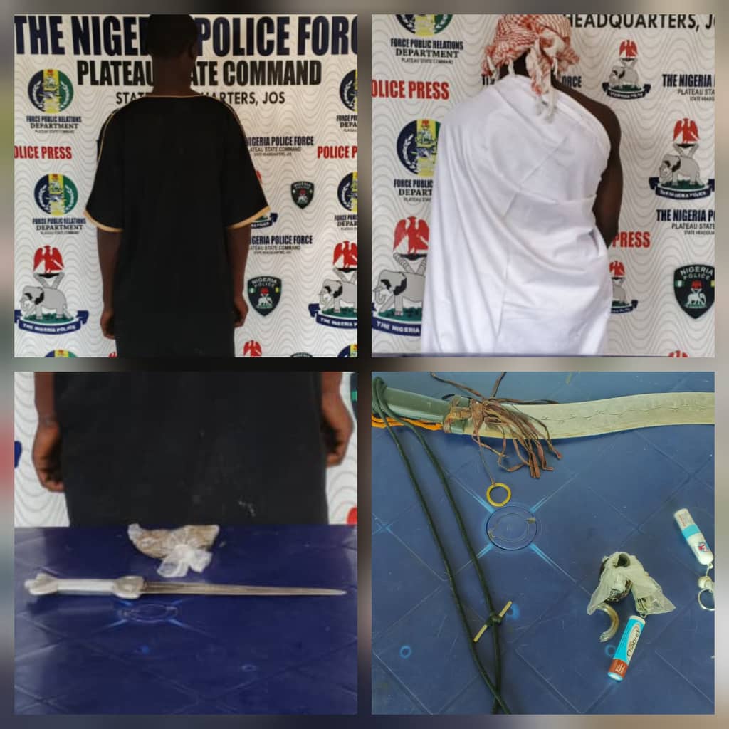 Plateau police arrest two suspected Sara-Suka cultists, recover weapons Two arrested suspects