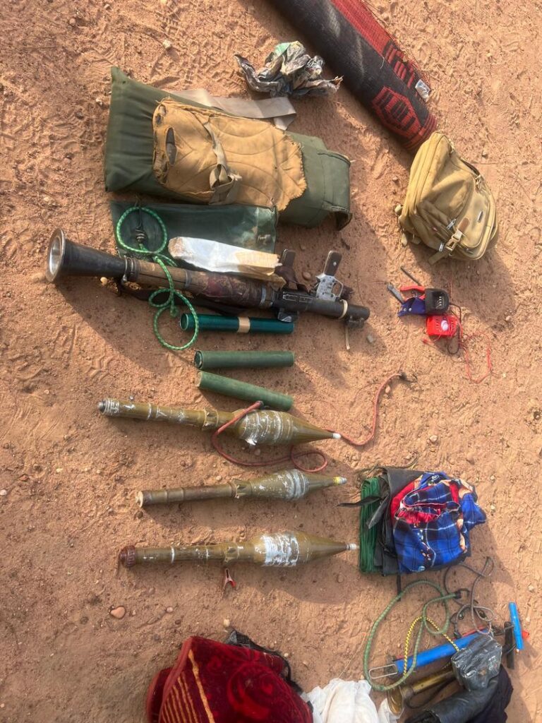 weapons and explosive recovered by Troops of Sector 2 under Operation Fansan Yamma